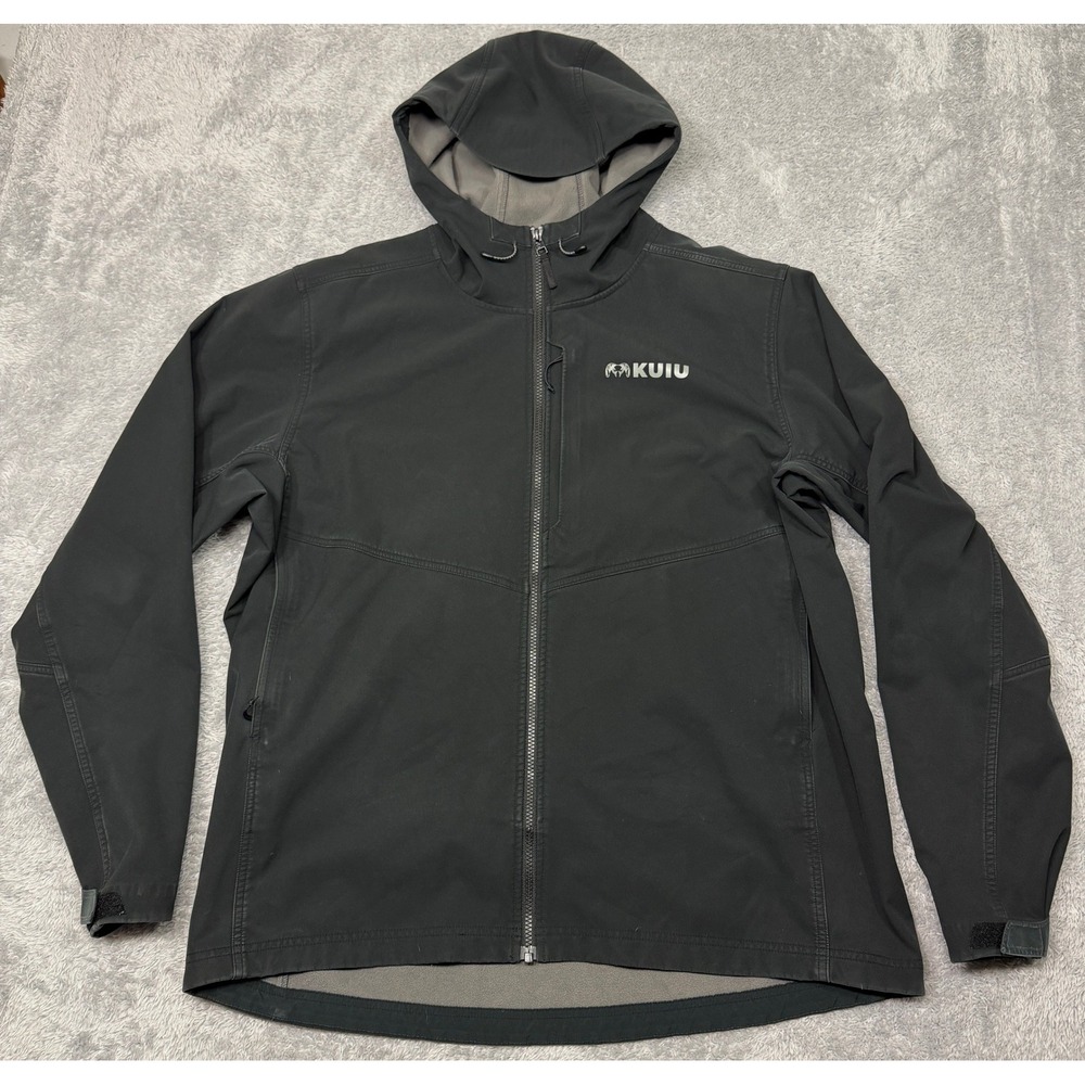 KUIU Rubicon Jacket Mens XXL Black Hooded 140G Fleece Outdoor Water Repellent